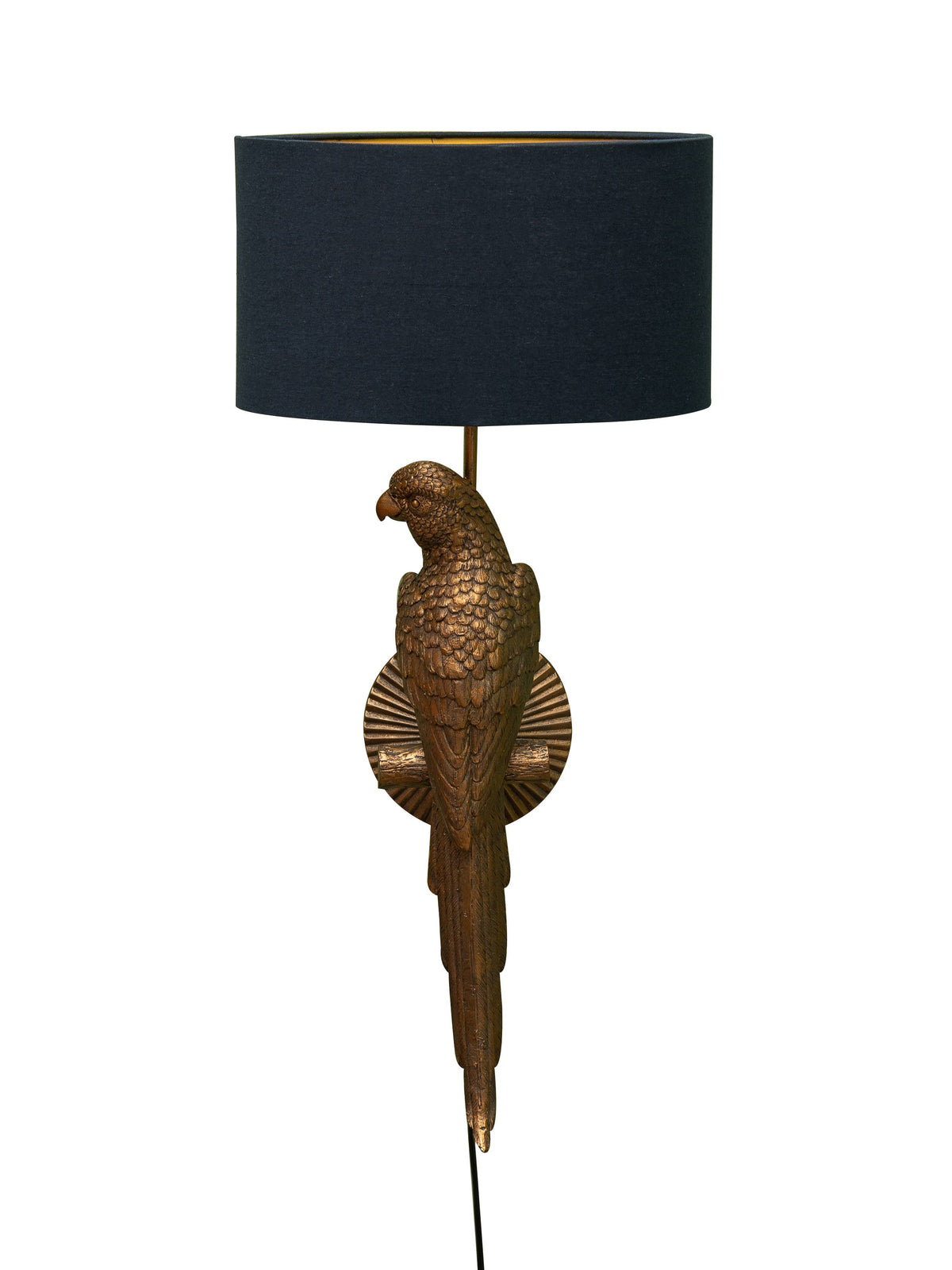 Parrot wall sconce with blue shade - Holistic Habitat 