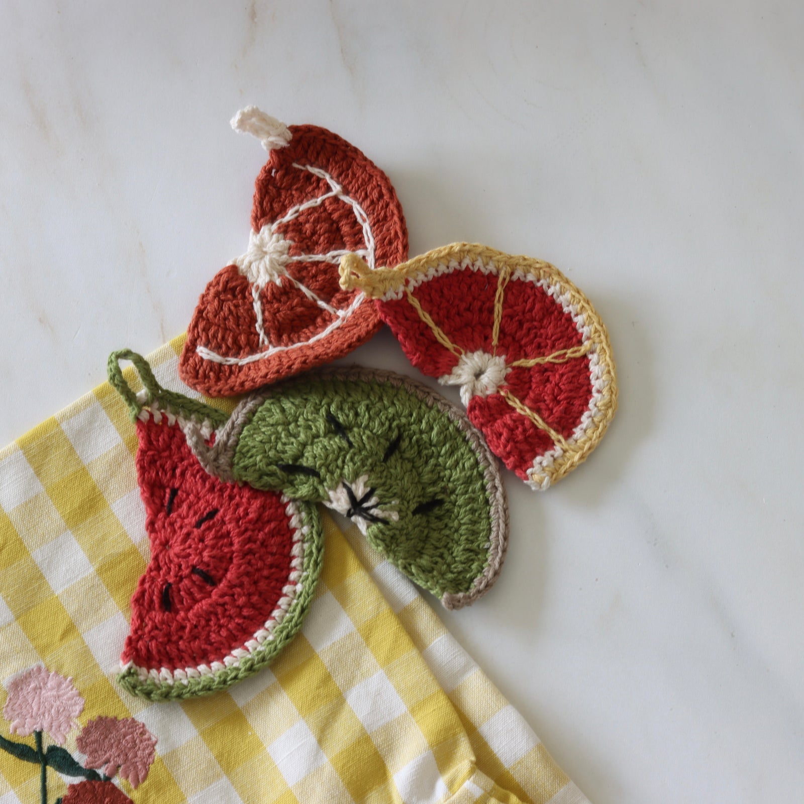 Fruity Fun Cotton Crochet Dish Scrubbers