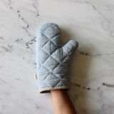 Blue Melange Linen Oven Mitt - Holistic Habitat 