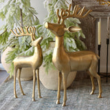 Gold Cast Aluminum Reindeer - Short - Holistic Habitat 