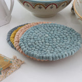 Earth & Sky Handmade Wool Felt Ball Trivet - Holistic Habitat 