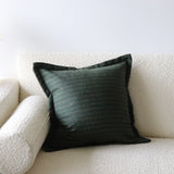 Pine Green Pinstripe Wool Blend Pillow Cover