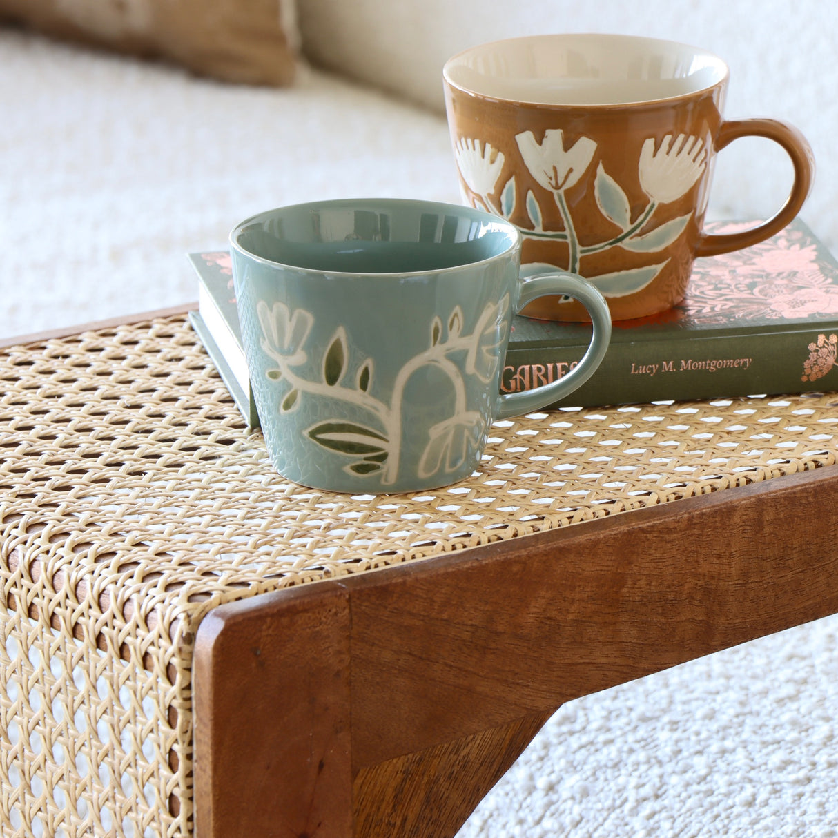 Buttercup Handpainted Stoneware Mugs - Set of 2 - Holistic Habitat 