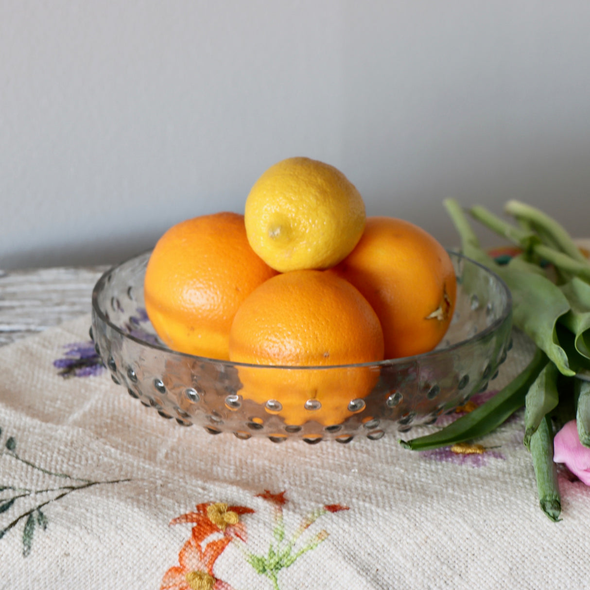 Glass Hobnail 8 Inch Bowl - Holistic Habitat 