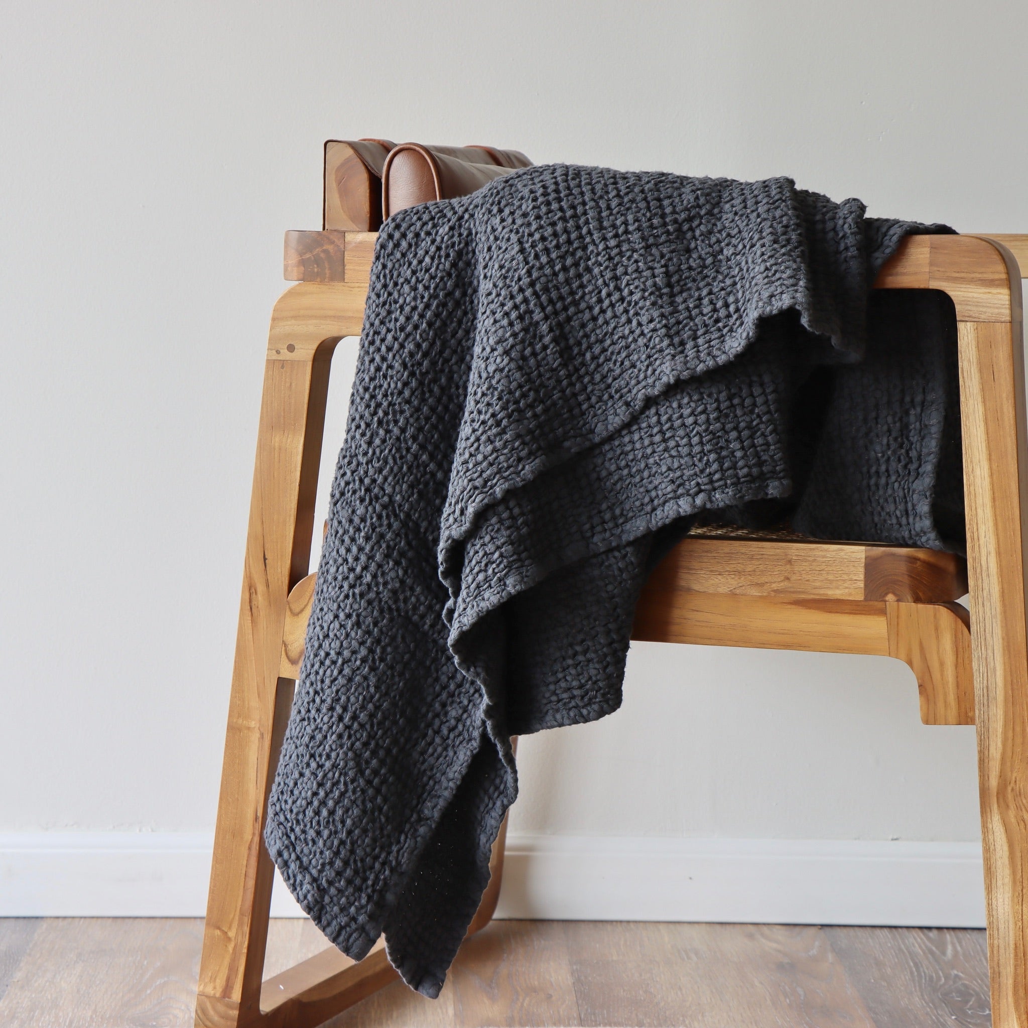 Charcoal Waffle throw