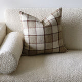 Cottage Country Beige Plaid Pillow Cover