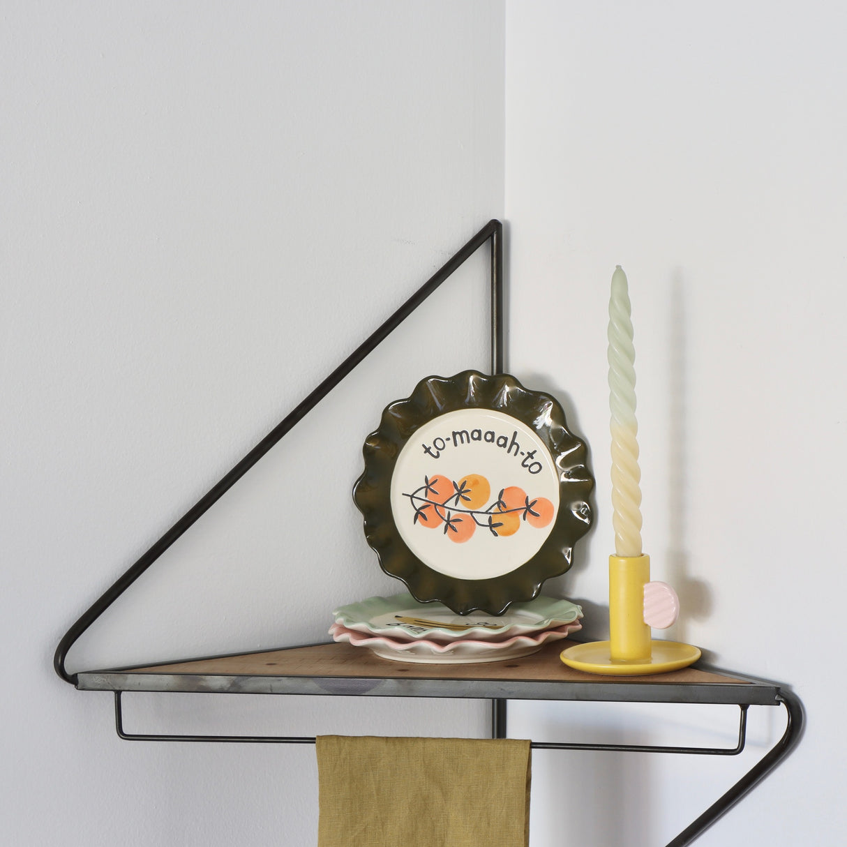 Intersection Metal and Wood Corner Shelf - Holistic Habitat 