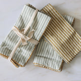 Ticking Stripe Cotton Napkins - Set of 4 - Holistic Habitat 