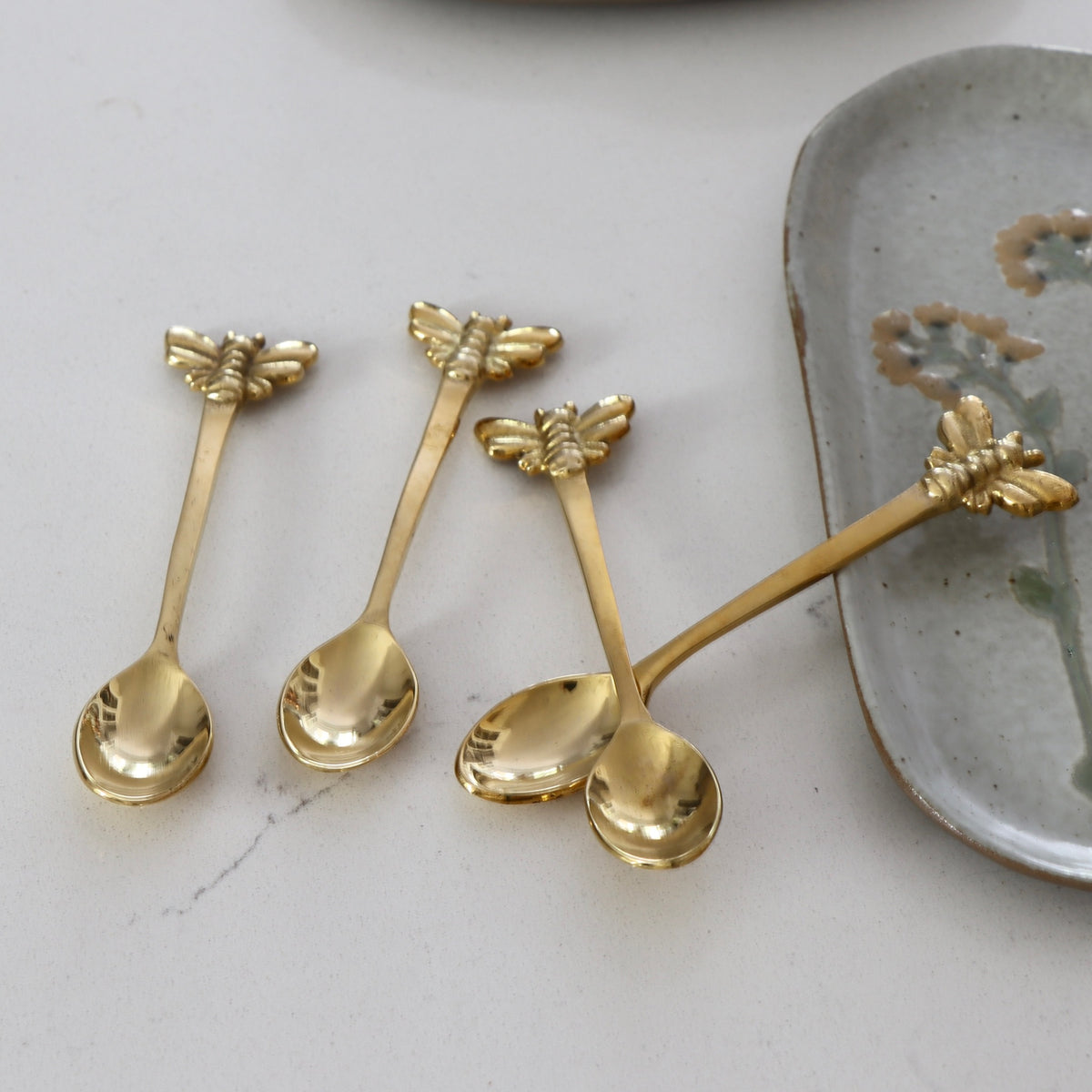 Busy Bee Brass Spoons - Set of 4 - Holistic Habitat 