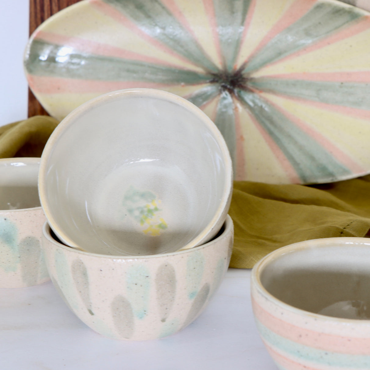 Watercolors Hand Painted Terracotta Bowls - Holistic Habitat 