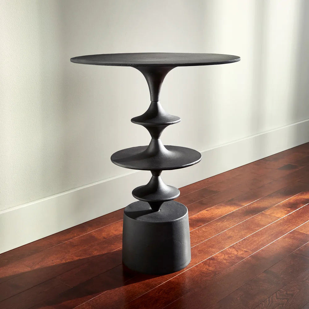 Ellie Antiqued Medium Bronze Finish Side Table - Holistic Habitat 