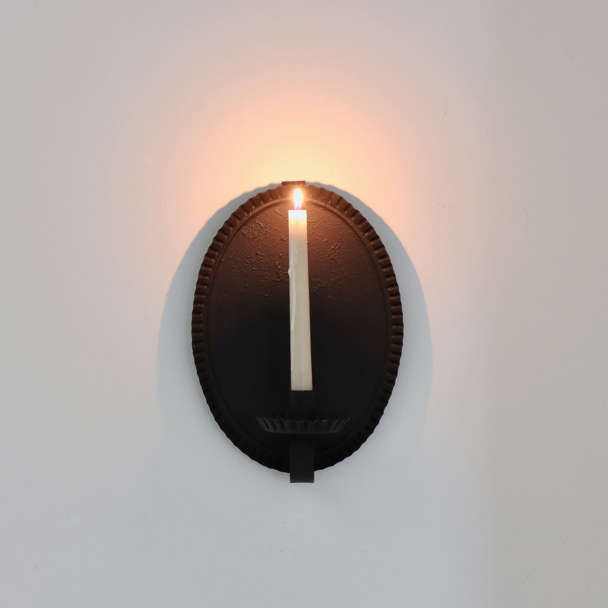 Primitive Oval Sconce - Black - Holistic Habitat 