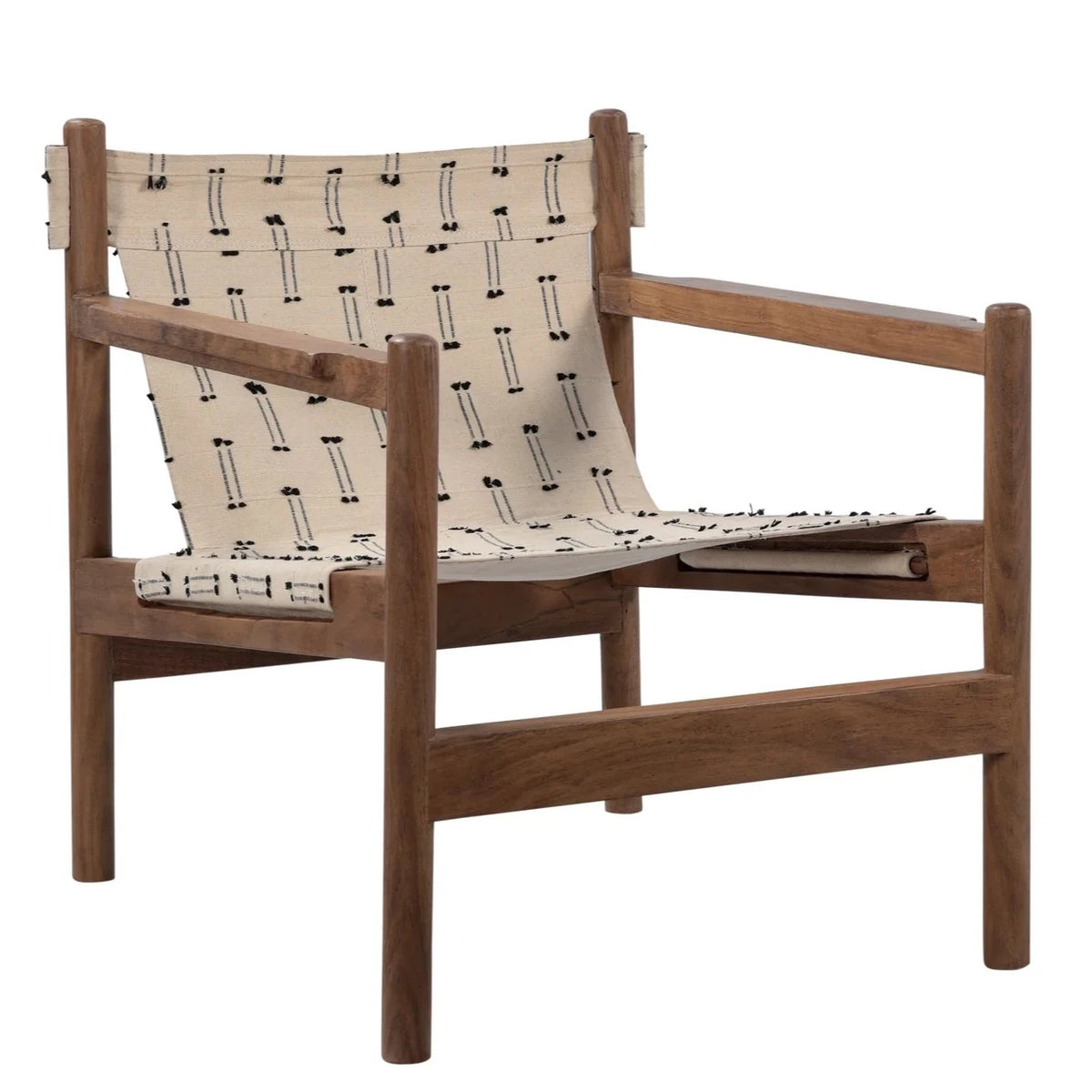 Nathanael Embroidered Cotton Sling Chair - Holistic Habitat 