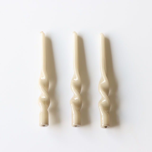 Twist Taper Candles - 3 Pack - Mink - Holistic Habitat 