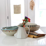 Anthea Multi Hand-Painted Stoneware Serving Bowl - Holistic Habitat 