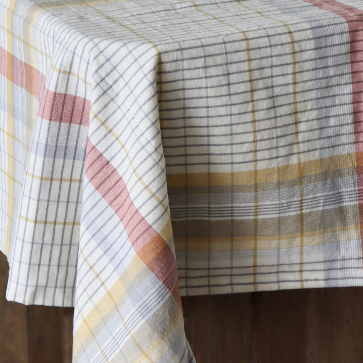 Spring Plaid Cotton Tablecloth - Holistic Habitat 