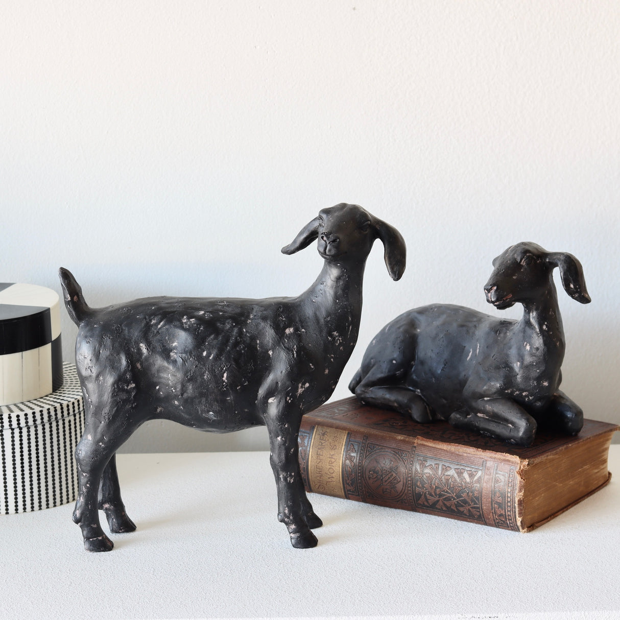 Mamie Distressed Resin Goat - Holistic Habitat 