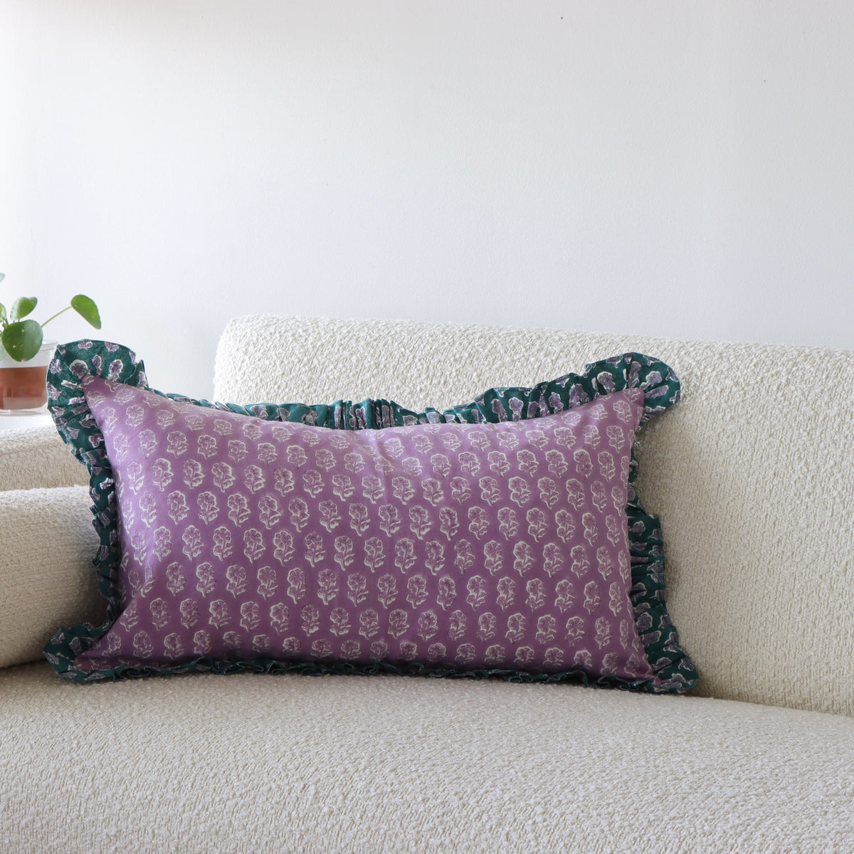 Daisy Ruffled Rectangle Pillow Cover - Holistic Habitat 