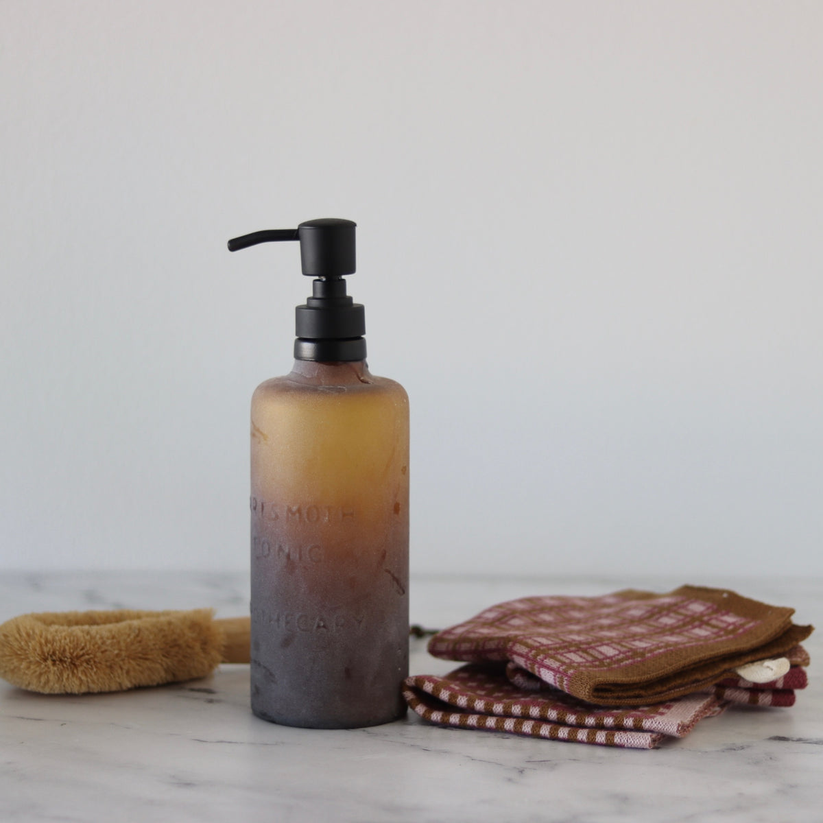 Frosted Amber Apothecary Soap Dispenser - Holistic Habitat 