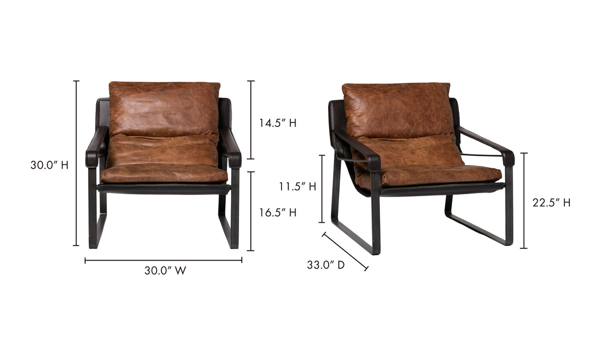 Winson Cognac Leather Club Chair - Holistic Habitat 