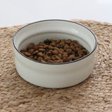 Black Rimmed Stoneware Pet Bowl 17 Oz - Holistic Habitat 