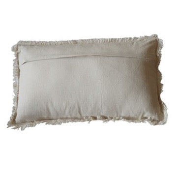 Wild Meadow Embroidered Cotton Slub Lumbar Pillow - 24x14 - Holistic Habitat 