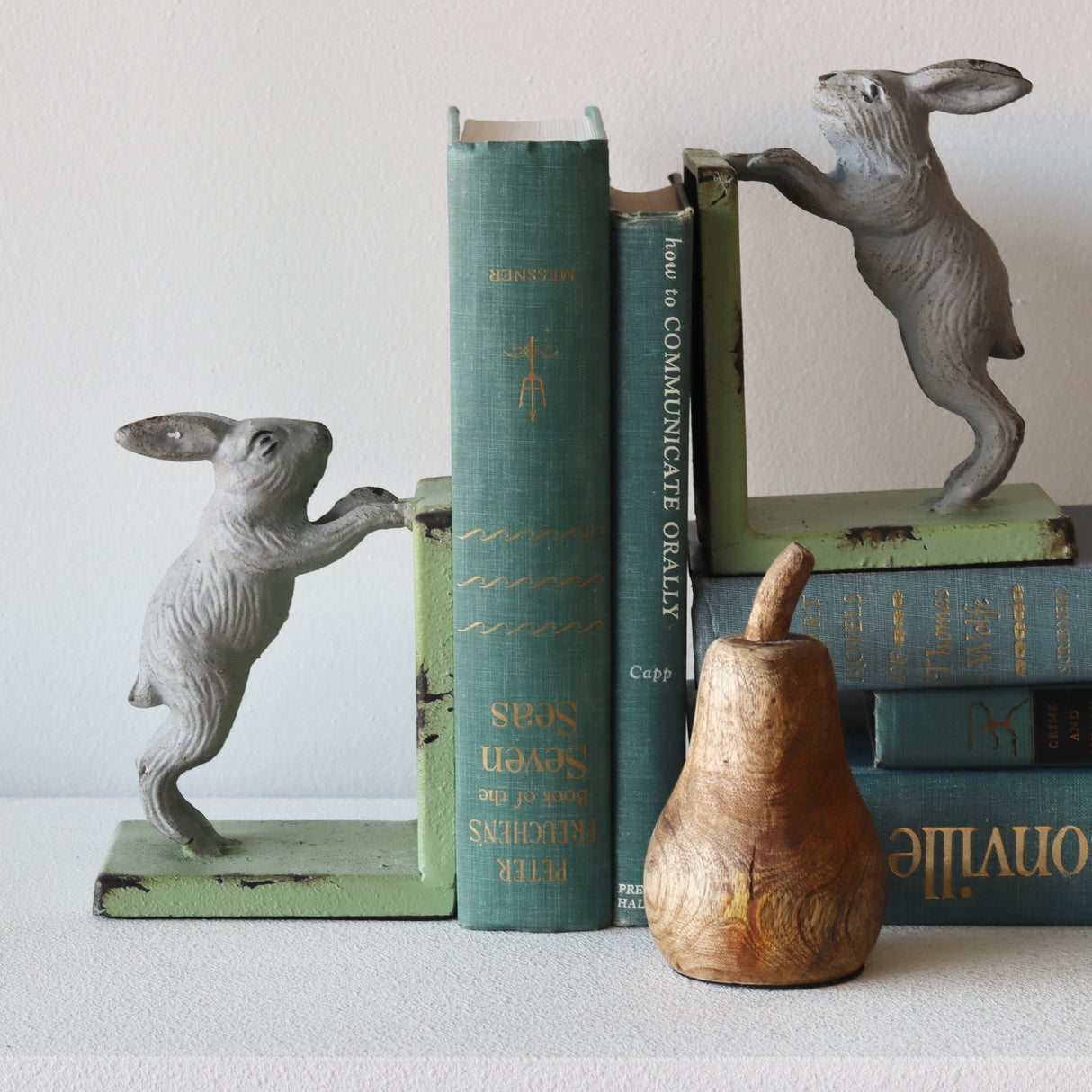 Secret Garden Cast Iron Bunny Bookends - Holistic Habitat 