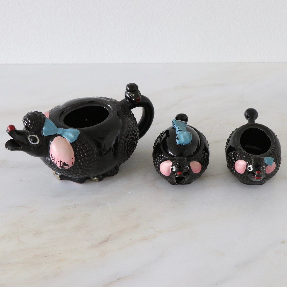 Vintage Stacked Poodle Teapot Sugar Creamer Set – Holistic Habitat