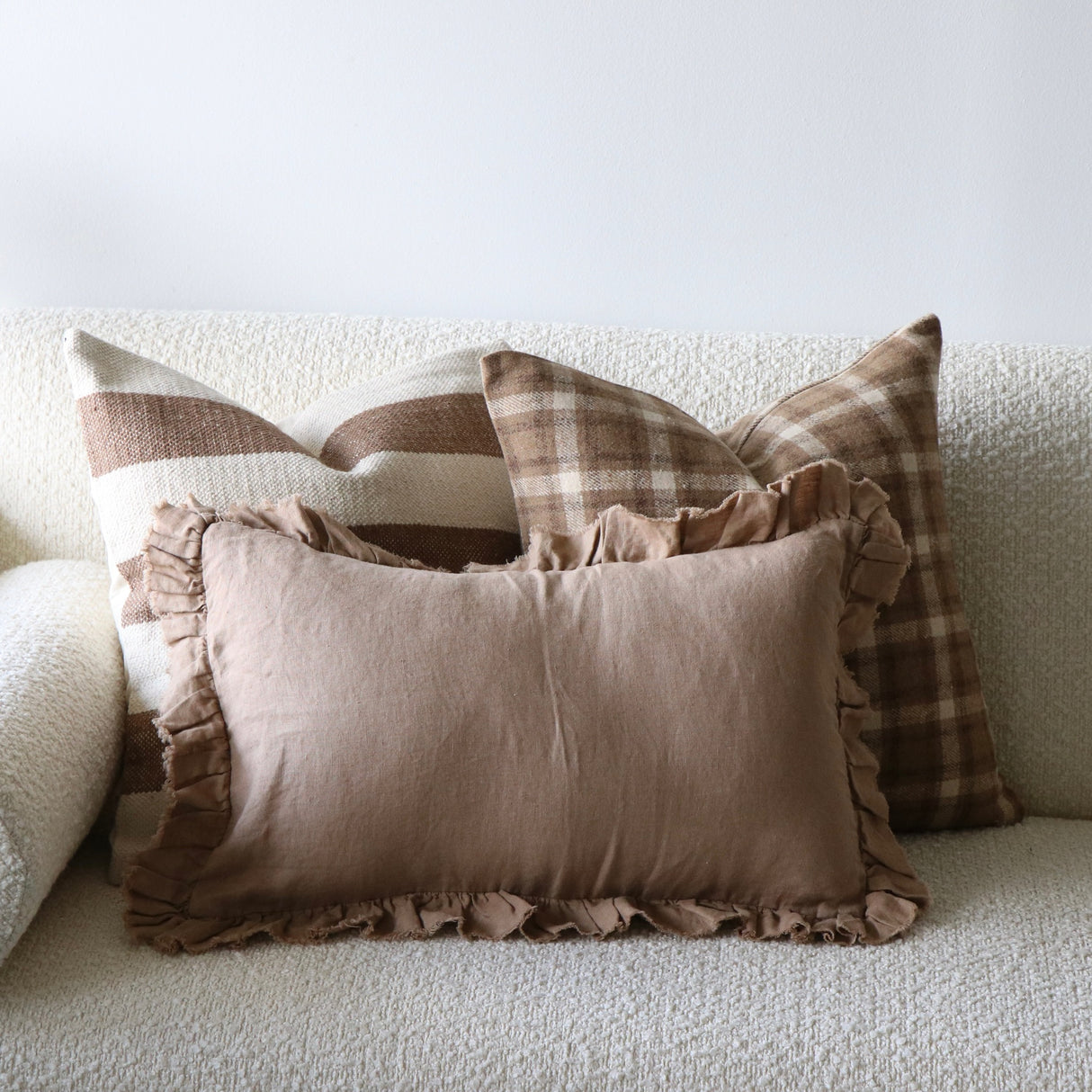 Arian Brown & Cream Stripe Pillow Cover