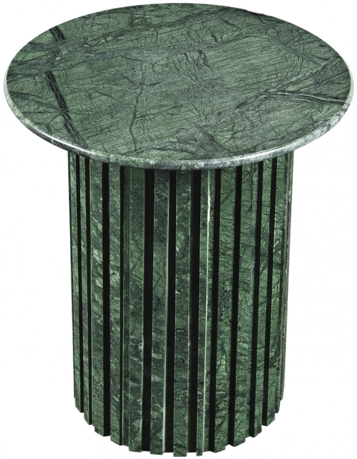 Della Emerald Fluted Marble Side Table - Holistic Habitat 
