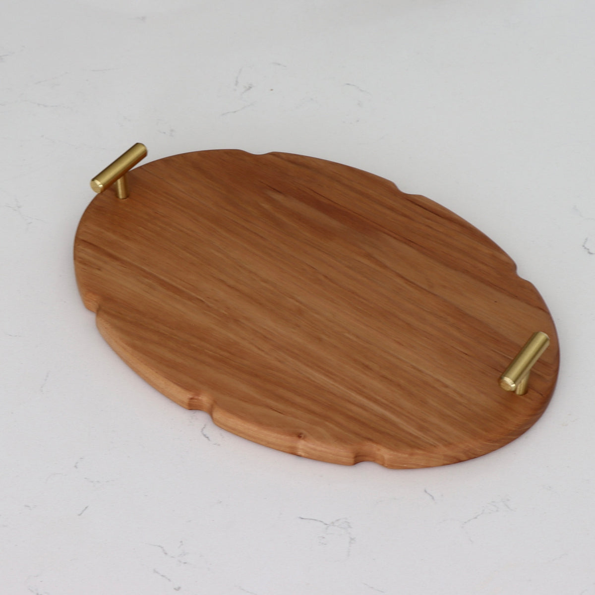 Hickory Tray with Brushed Brass Handles - Holistic Habitat 
