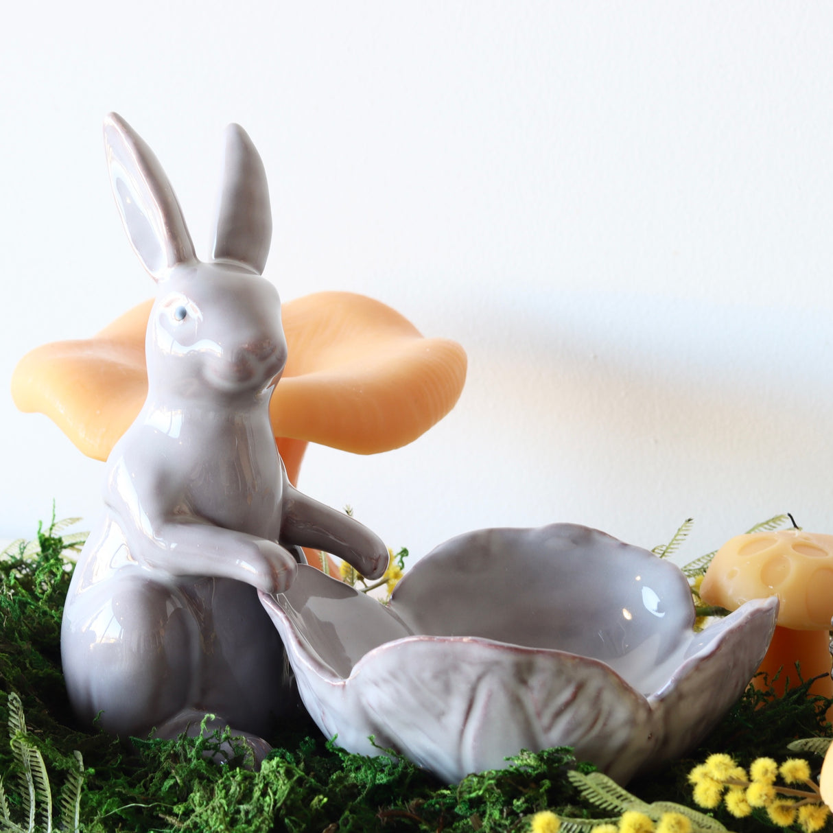 Stoneware Bunny Cabbage Bowl - Holistic Habitat 