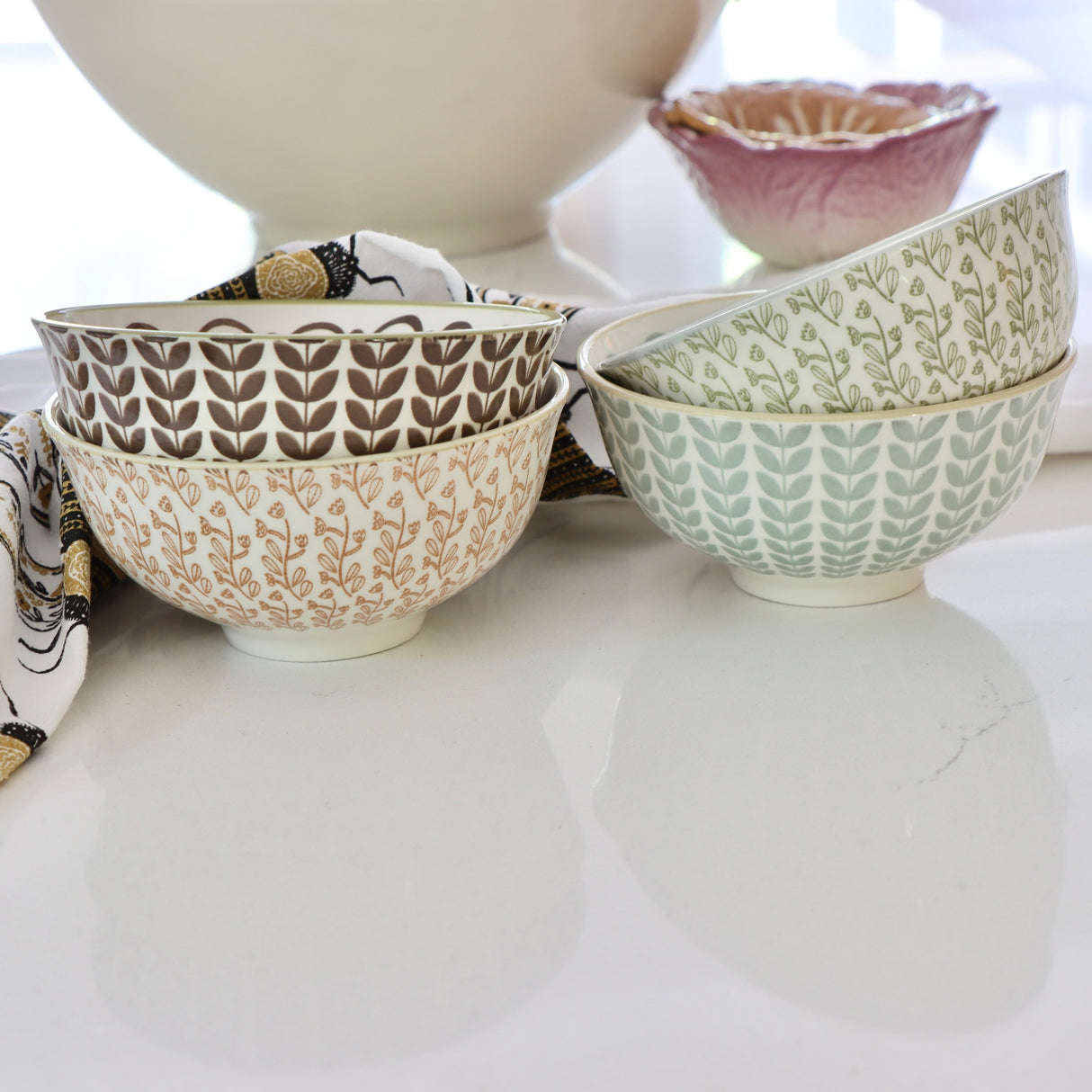 Spring Garden Stoneware Mini Bowls - Set of 4 - Holistic Habitat 