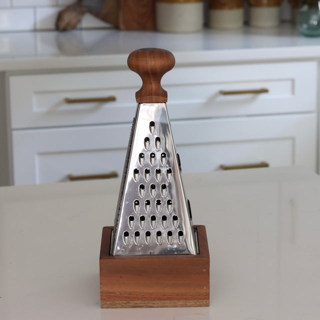 Acacia Wood & Stainless Steel Grater - Holistic Habitat 