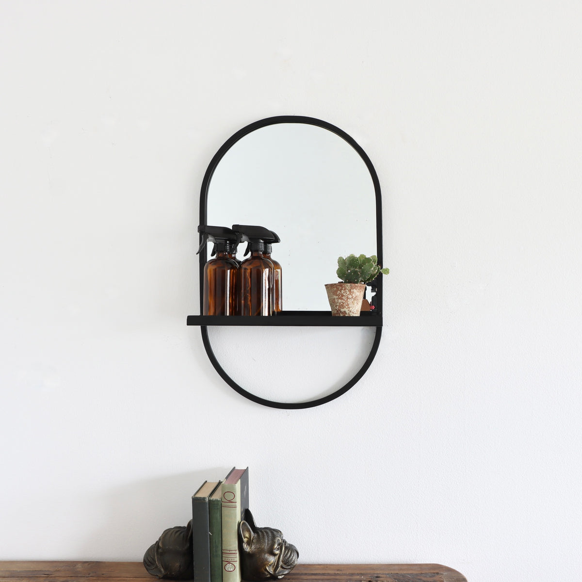 Arlo Arched Metal Mirror With Shelf - Holistic Habitat 