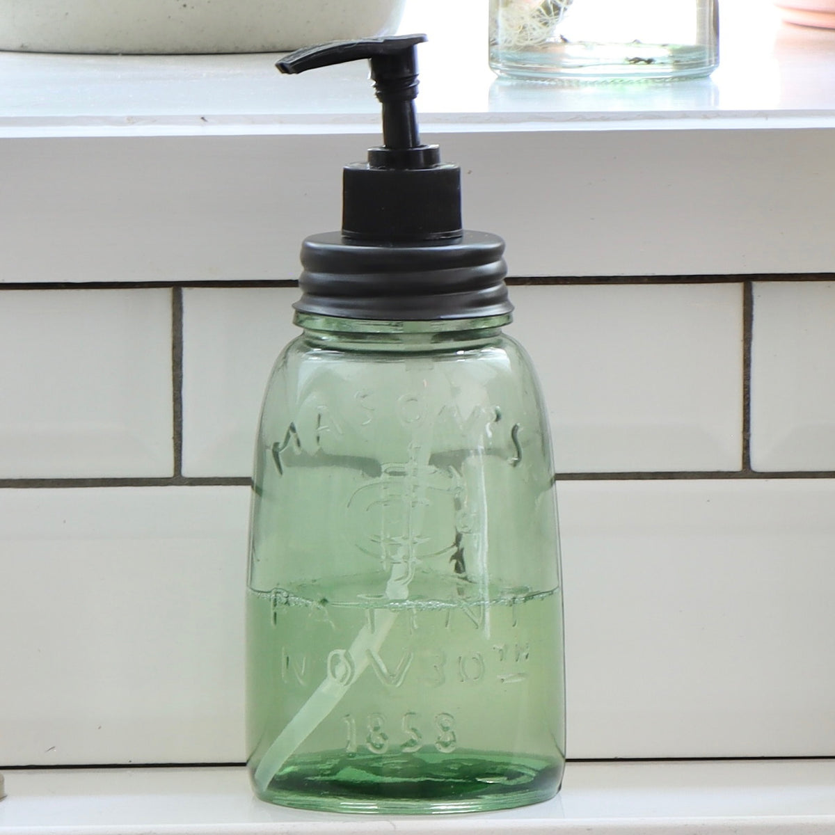 Fancy Pint Green Mason Soap Dispenser - Holistic Habitat 