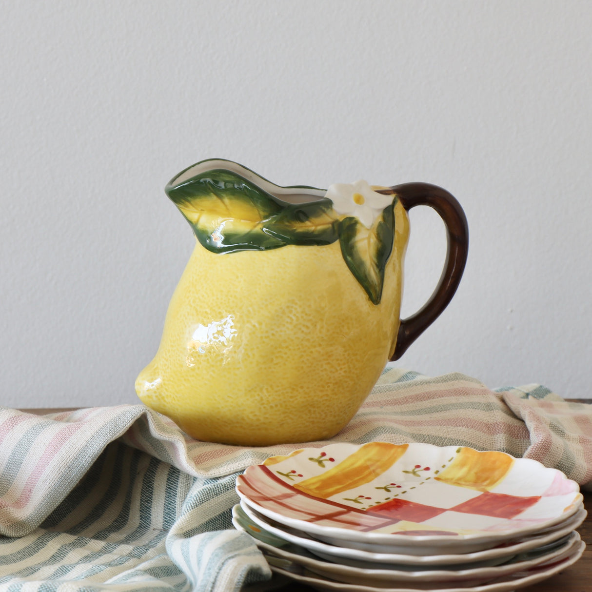 Lovely Lemon Hand-Painted Pitcher