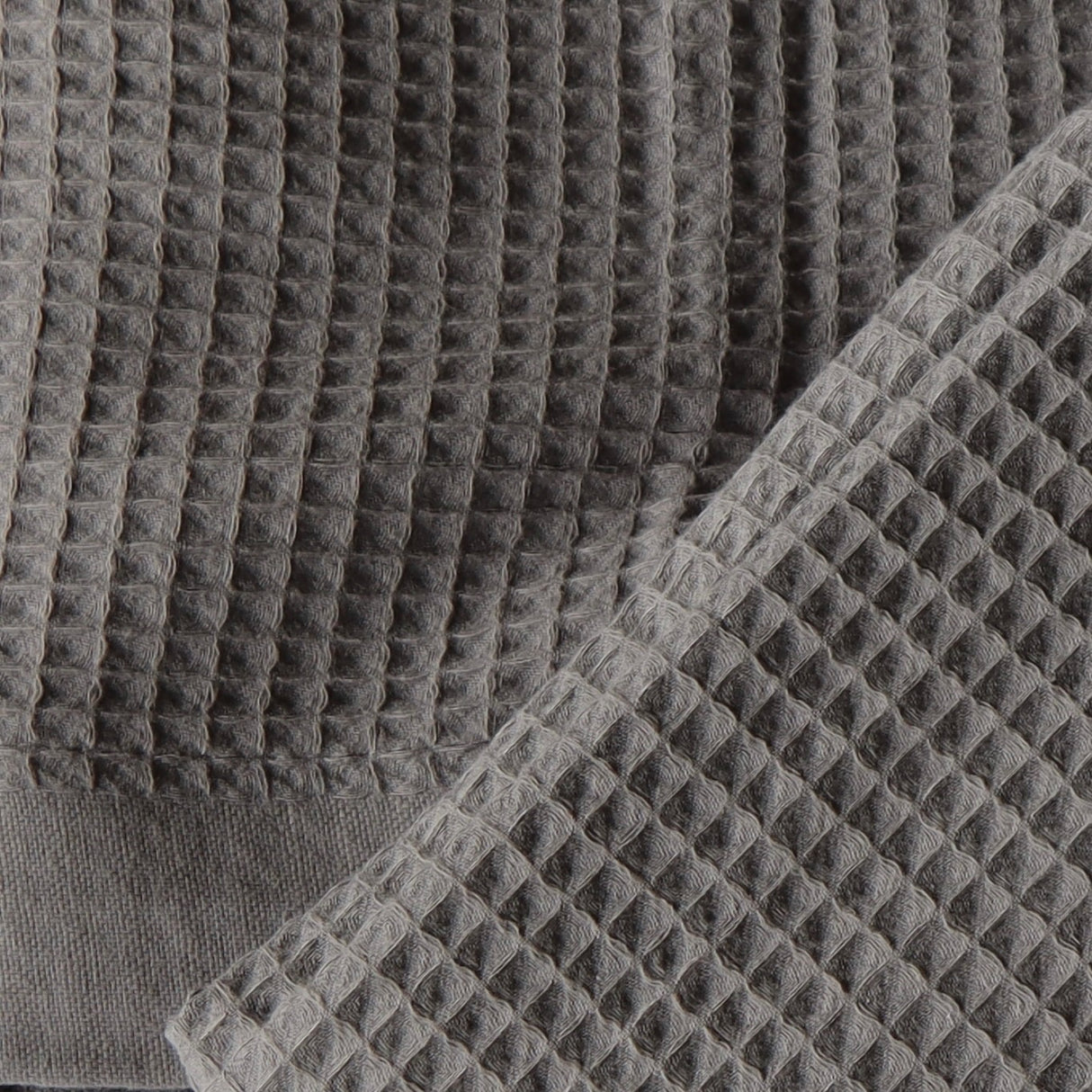 Waffle Weave Cotton Blanket - Pewter - Holistic Habitat 