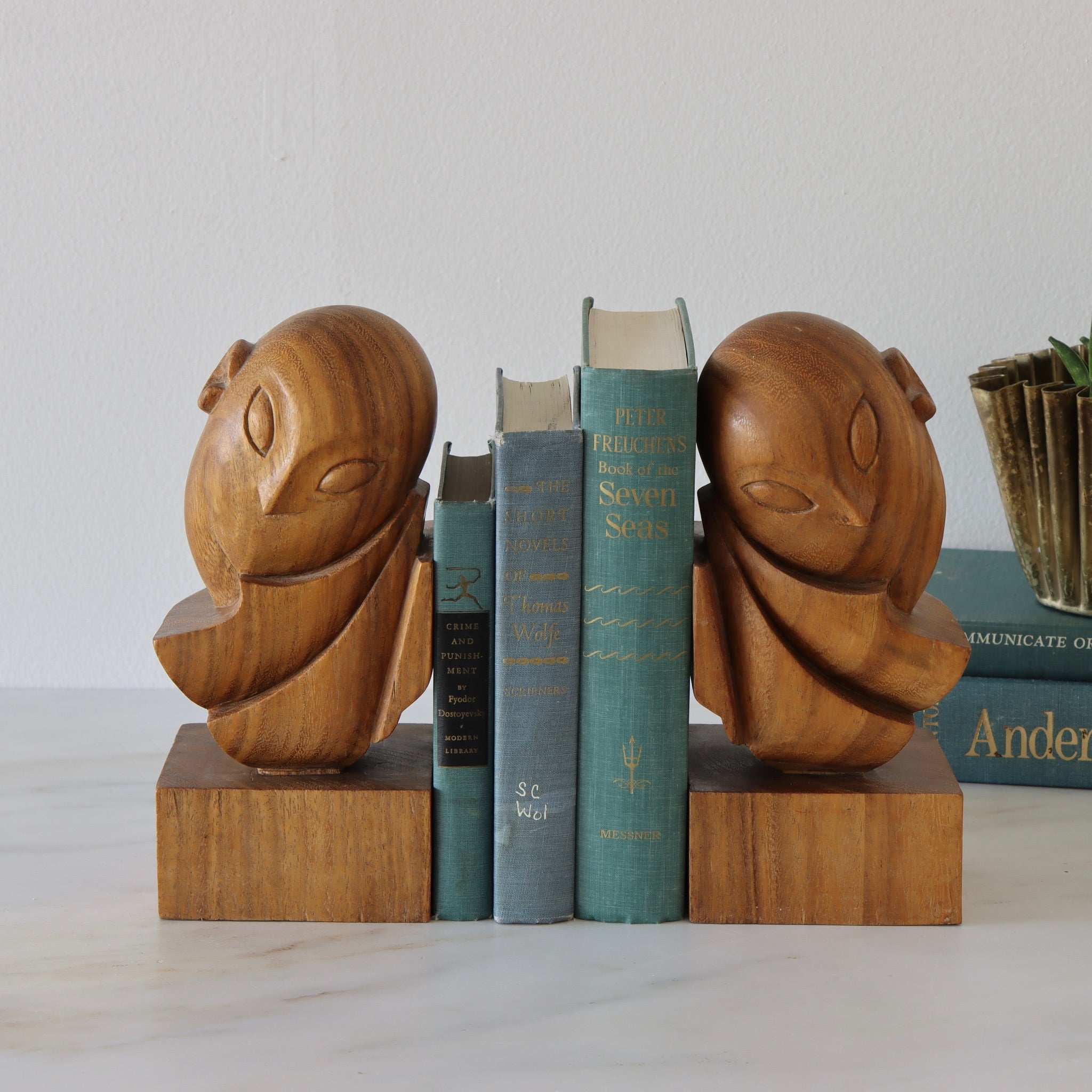 Mid outlet Century Book Ends