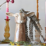 Molly Hand Painted Stoneware Goat Vase - Holistic Habitat 