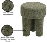 Grass Green Tweed Tripod Ottoman - Holistic Habitat 