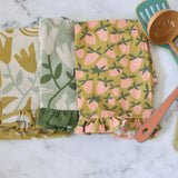 Summer Garden Cotton Printed Tea Towels - Set of 3 - Holistic Habitat 