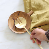 Teak Wooden Paddle Plate - Serving Dish Tray with Handle - Holistic Habitat 