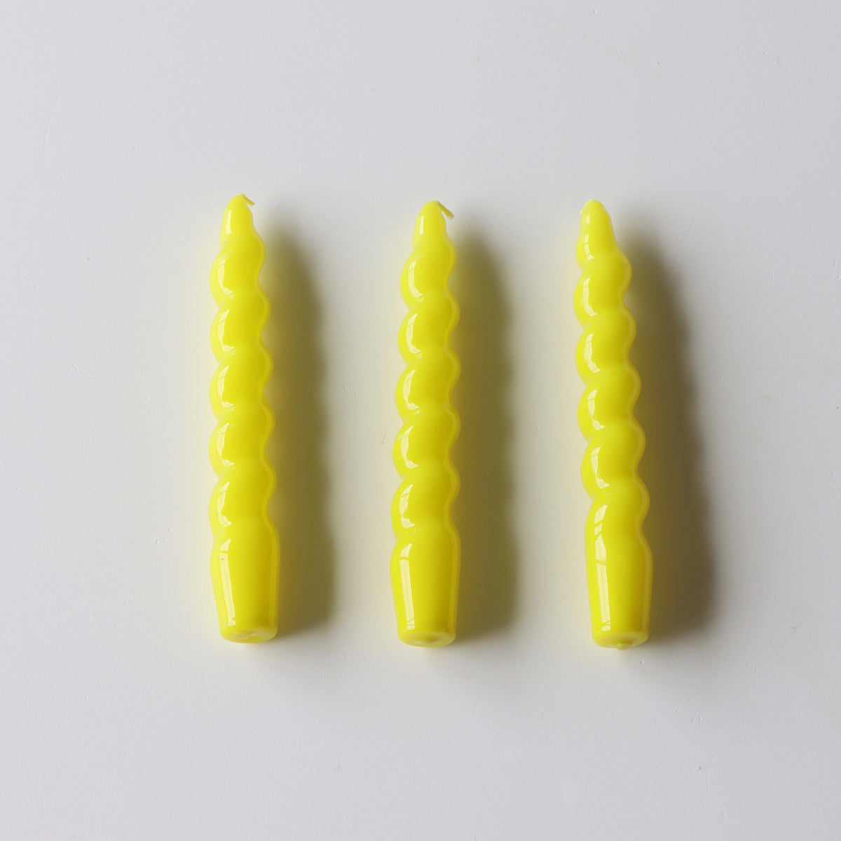 Spiral Taper Candles - 3 Pack - Yellow - Holistic Habitat 