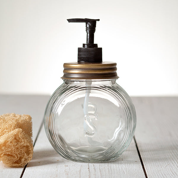 Sellers Soap Dispenser with Antique Brass Lid - Holistic Habitat 