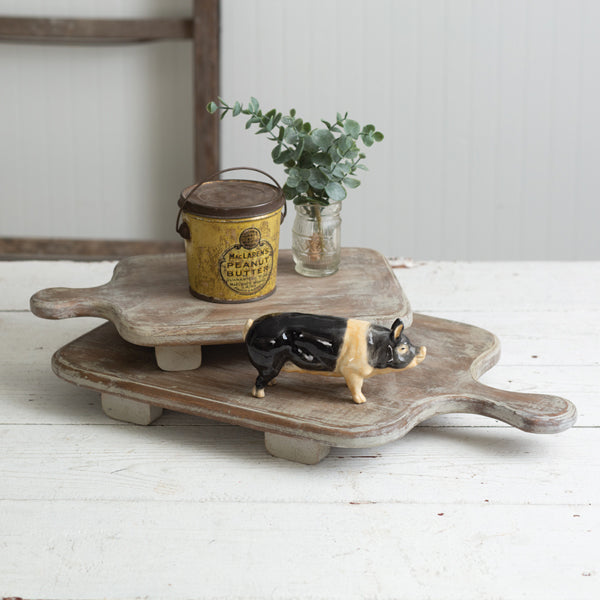 Set of Two Whitewashed Risers