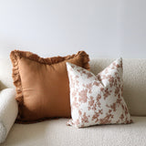 Daphne Rust Ruffled Linen Pillow Cover