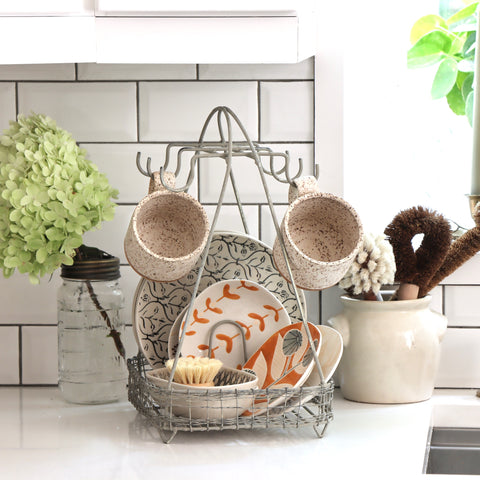 English Countryside Countertop Plate & Cup Rack