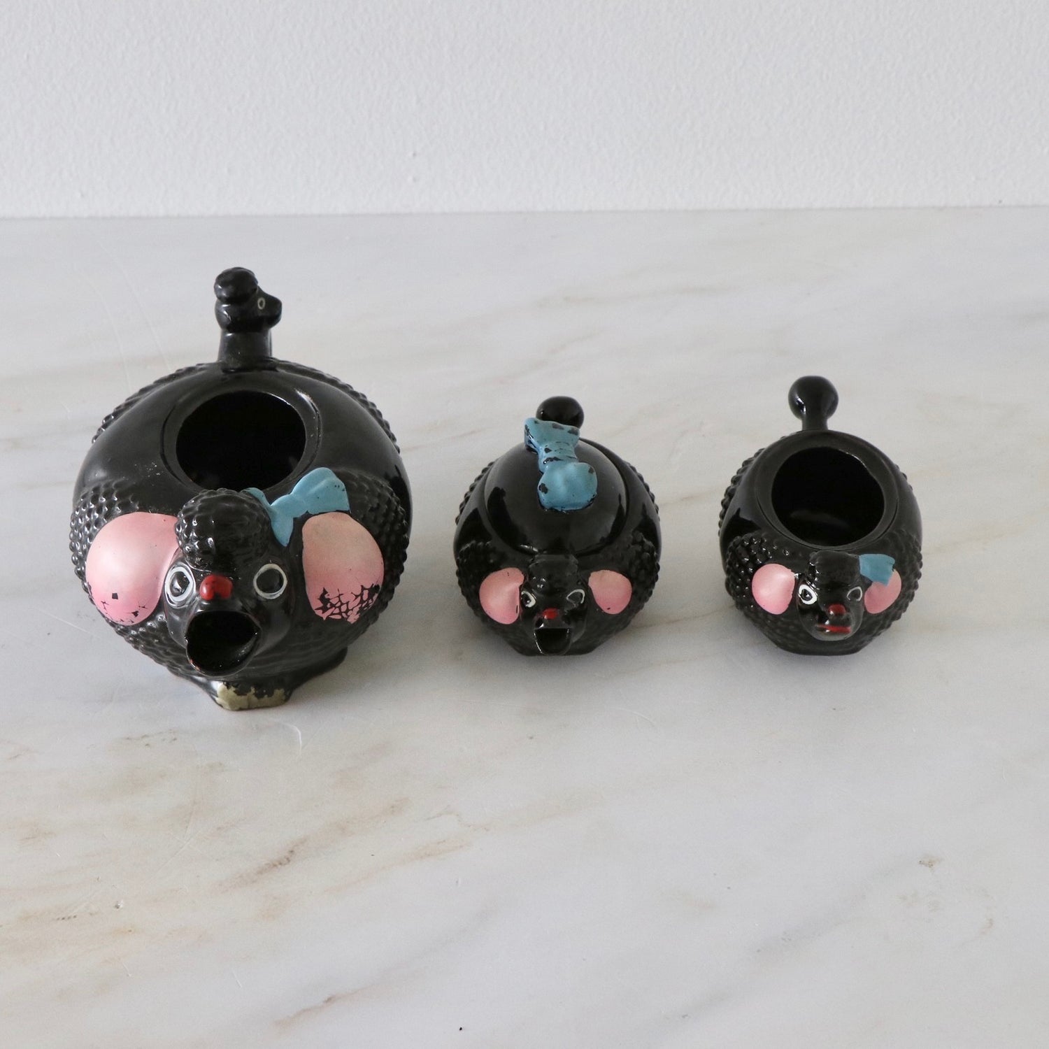 Vintage Stacked Poodle Teapot Sugar Creamer Set – Holistic Habitat