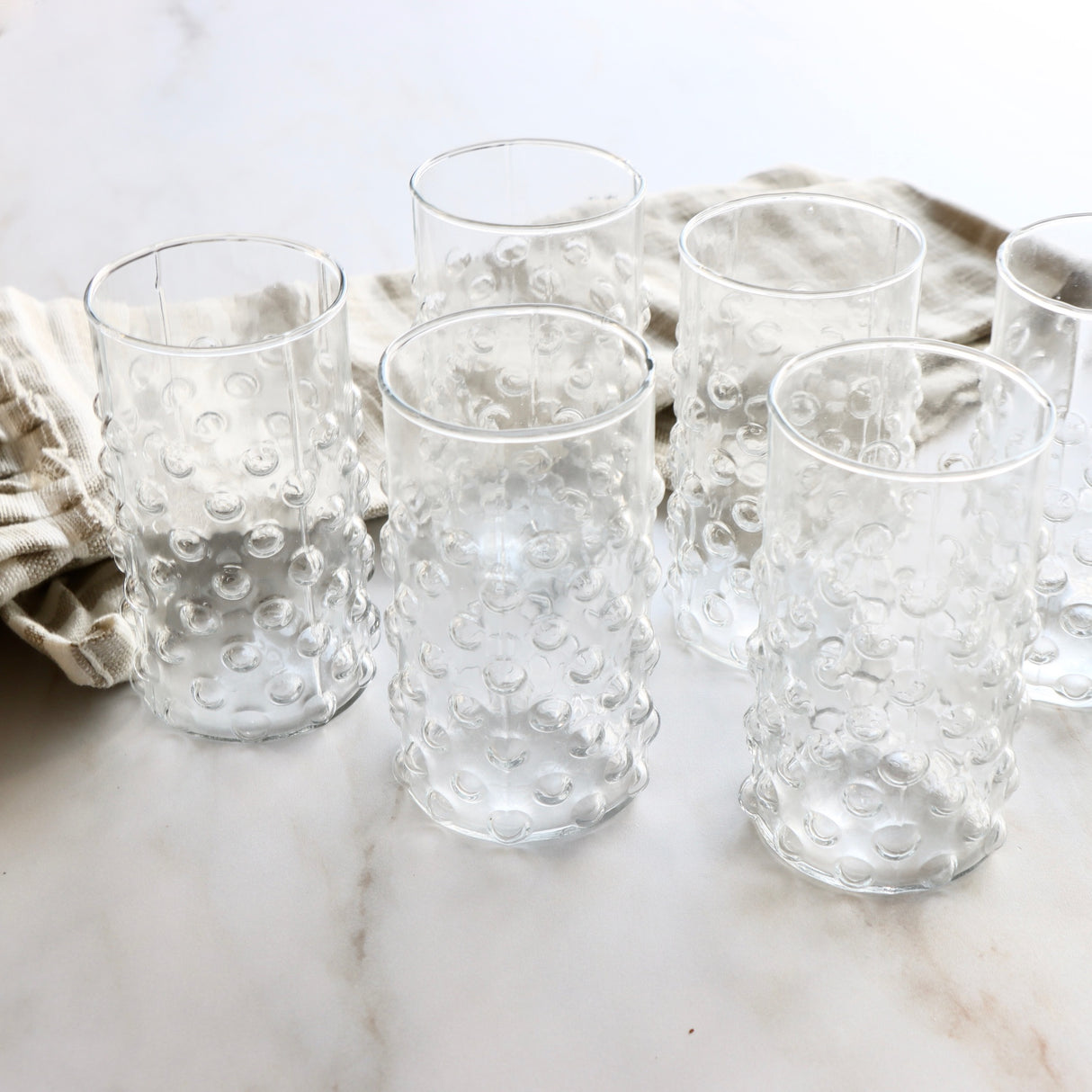 Hobnail 12 Oz Drinking Glass - Set of 6 - Holistic Habitat 